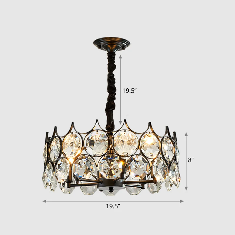 Afgeschuinde geslepen kristallen kraal hanglamp postmoderne stijl kroonluchter hanglamp voor woonkamer Clearhalo