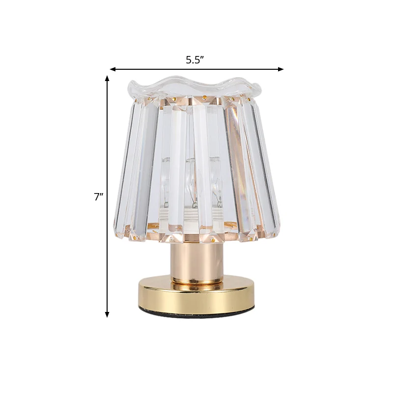Afgeschuinde kristallen prisma's taps toelopende bureaulamp Minimalistische 1-lichts leeslamp goud Clearhalo