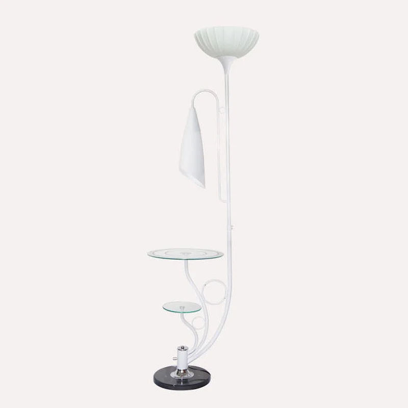 Afgeschuinde kristallen zwart/witte boomvloerlamp Bloemachtige 2-koppige vloerlamp landelijke stijl Clearhalo