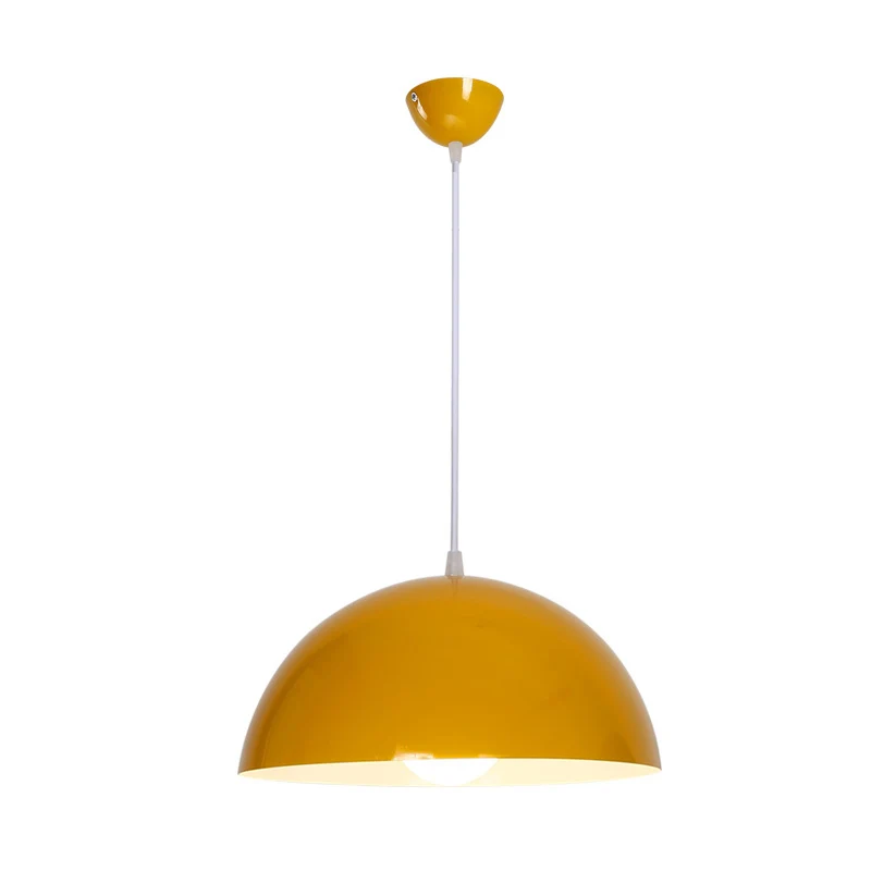 Aluminium Dome Commerciële Hanglamp Macaron 1 Kop Rood/Blauw/Zwart Plafond Hanglamp voor Slaapkamer Clearhalo