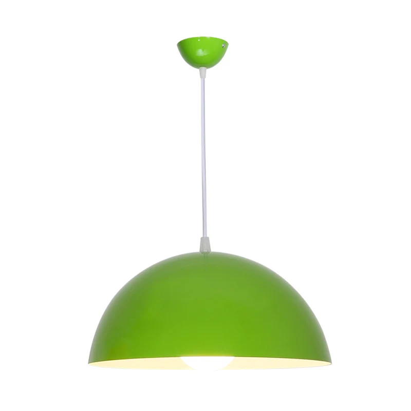 Aluminium Dome Commerciële Hanglamp Macaron 1 Kop Rood/Blauw/Zwart Plafond Hanglamp voor Slaapkamer Clearhalo