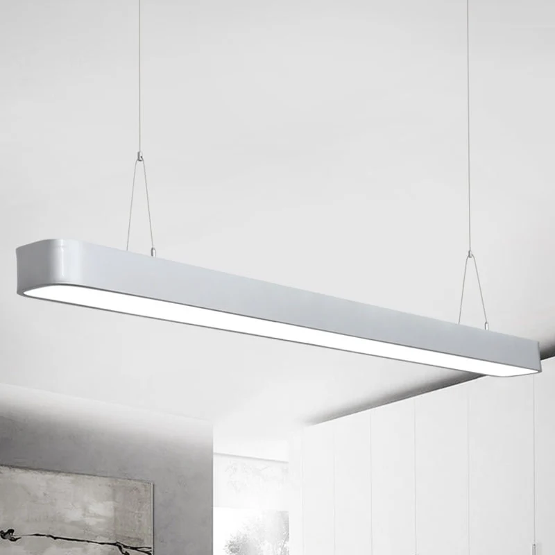 Aluminium elliptische ophanging, moderne geïntegreerde LED-plafondlamp voor kantoor Clearhalo