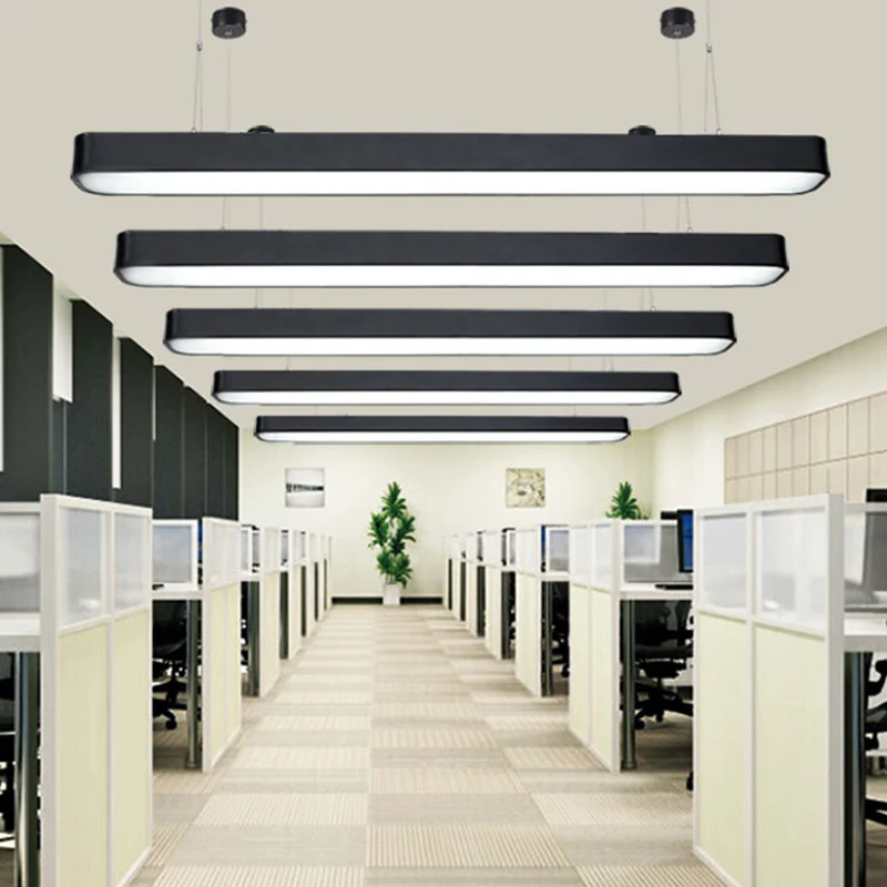 Aluminium elliptische ophanging, moderne geïntegreerde LED-plafondlamp voor kantoor Clearhalo