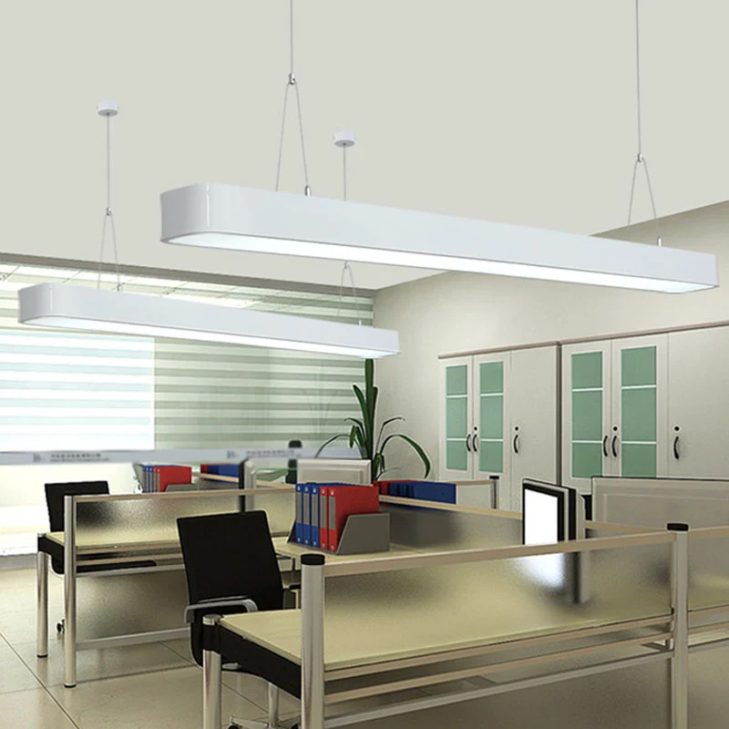 Aluminium elliptische ophanging, moderne geïntegreerde LED-plafondlamp voor kantoor Clearhalo
