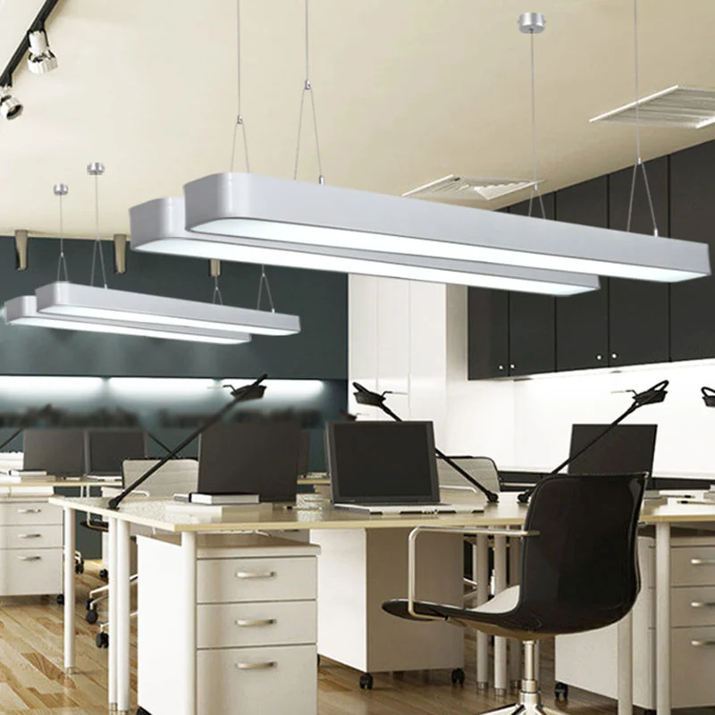 Aluminium elliptische ophanging, moderne geïntegreerde LED-plafondlamp voor kantoor Clearhalo