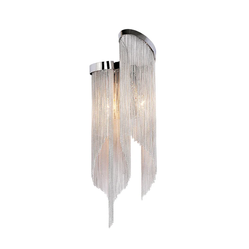 Aluminium kwastje wandgemonteerd licht modernistisch 2-lichts schanslicht goud/zilver voor woonkamer Clearhalo