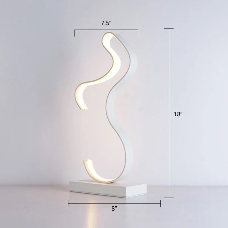 Aluminium Line Art Nachtverlichting Minimalisme LED Accent Tafellamp voor woonkamer Clearhalo