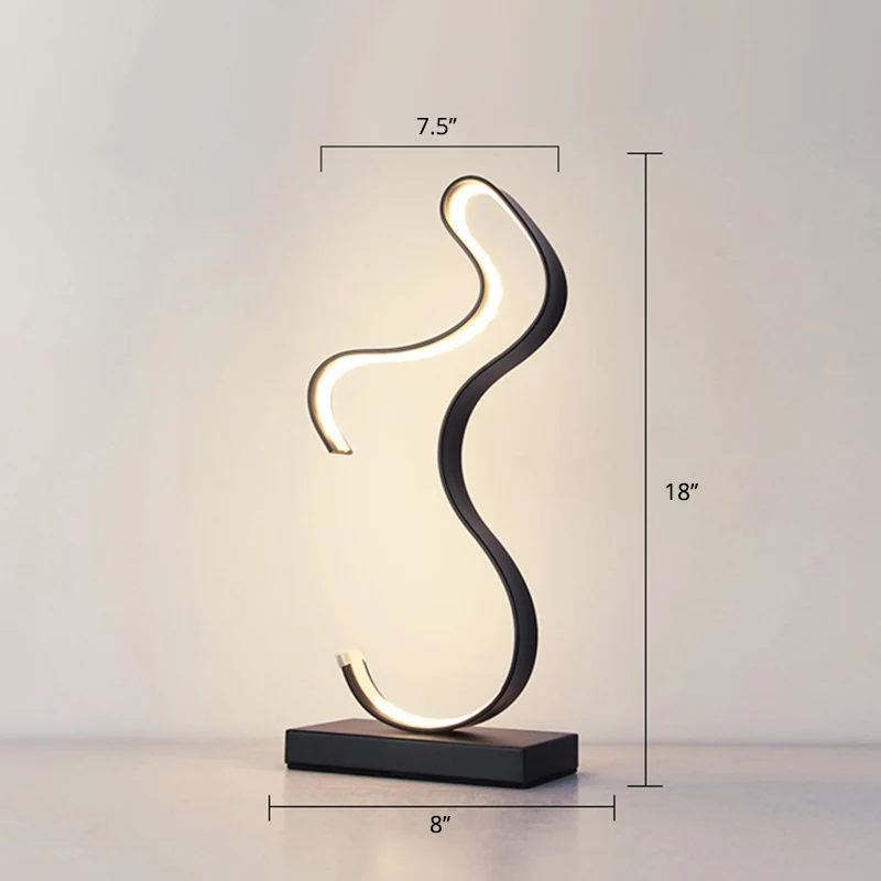 Aluminium Line Art Nachtverlichting Minimalisme LED Accent Tafellamp voor woonkamer Clearhalo