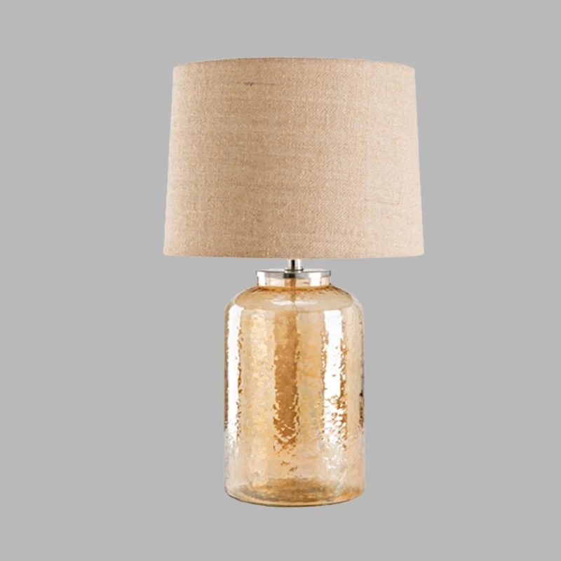 Amber water glazen pot tafellamp eigentijds 1 lamp vlas stof nachtkastje lamp voor nachtkastje Clearhalo
