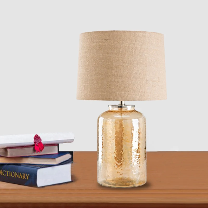 Amber water glazen pot tafellamp eigentijds 1 lamp vlas stof nachtkastje lamp voor nachtkastje Clearhalo