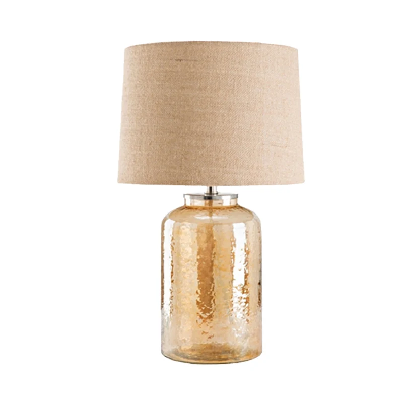 Amber water glazen pot tafellamp eigentijds 1 lamp vlas stof nachtkastje lamp voor nachtkastje Clearhalo