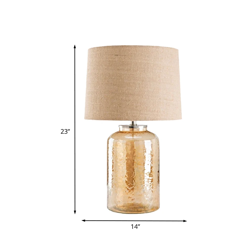 Amber water glazen pot tafellamp eigentijds 1 lamp vlas stof nachtkastje lamp voor nachtkastje Clearhalo