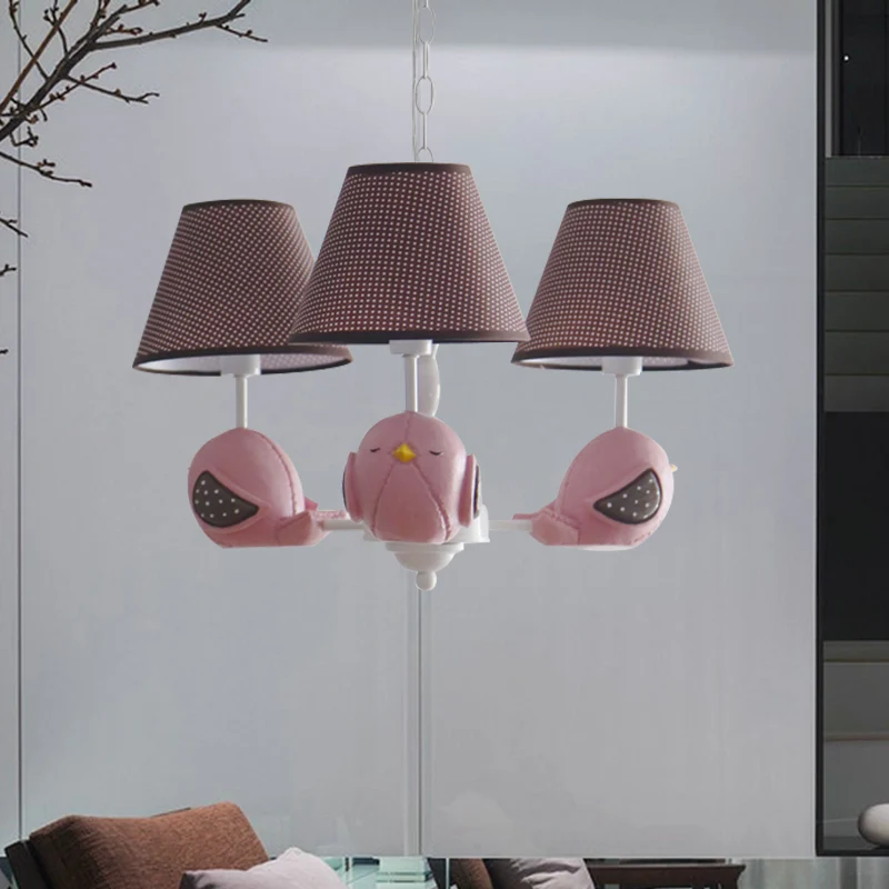 Animal Fat Bird kroonluchter hars Macaron gekleurde hanglamp voor kinderslaapkamer Clearhalo