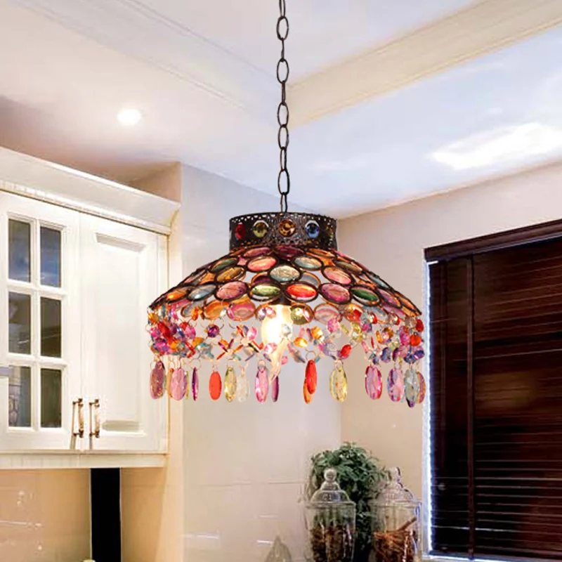Antieke Bowl Drop Lamp 1 Kop Metalen Hangende Hanglamp Roest voor Woonkamer Clearhalo