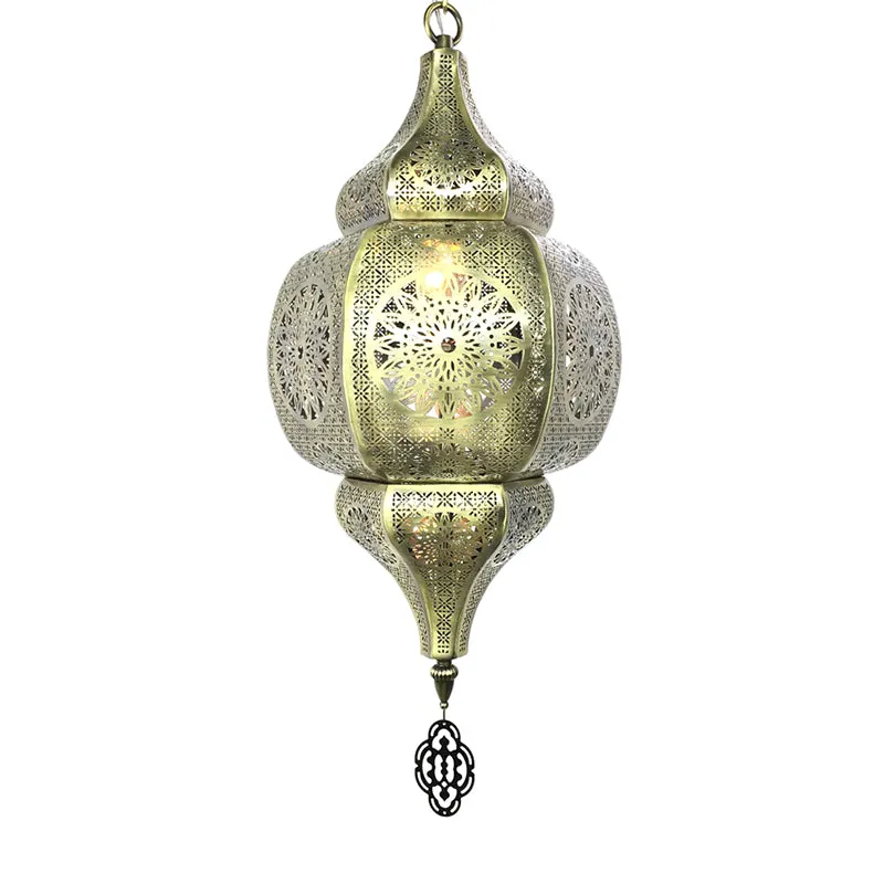 Antieke kalebas hanglamp 1 kop metalen hangende hanglamp messing voor restaurant Clearhalo