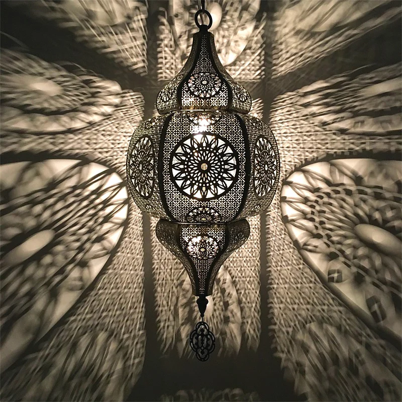 Antieke kalebas hanglamp 1 kop metalen hangende hanglamp messing voor restaurant Clearhalo