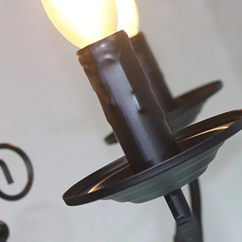 Antieke Starburst kroonluchter verlichting 5/6/8 lampen metaal zwarte afwerking hangende hanglamp voor woonkamer Clearhalo