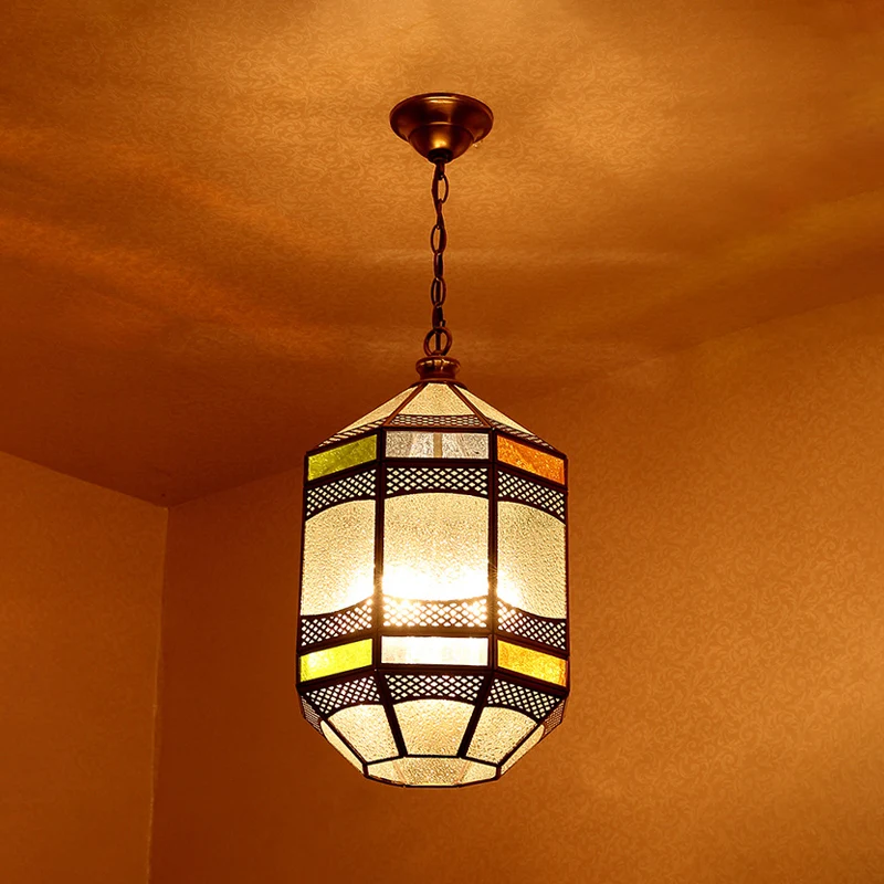 Arabische achthoekige hanglamp van metaal, 1 lamp, plafondhanglamp van messing met verstelbare ketting Clearhalo