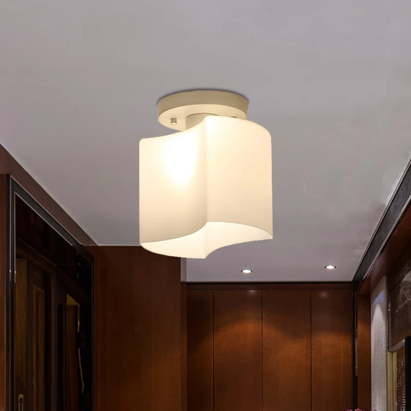 Arced Corridor halfverzonken plafondlamp wit glas 1 lamp moderne inbouwlamp Clearhalo