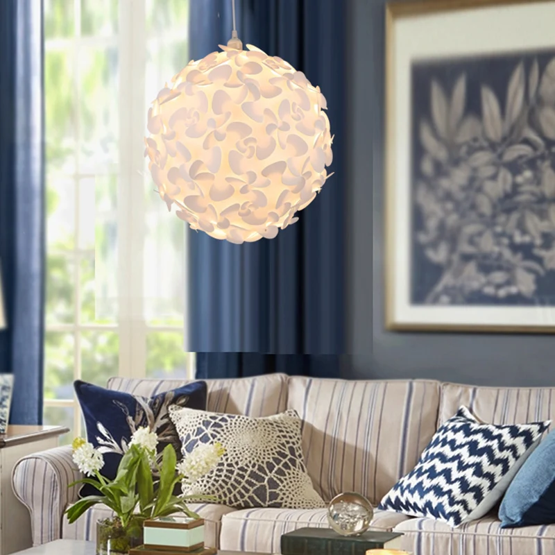Art Deco 1-lichts hanglamp met kunststof kap Witte bol hangende plafondlamp, 18"/23,5" W Clearhalo
