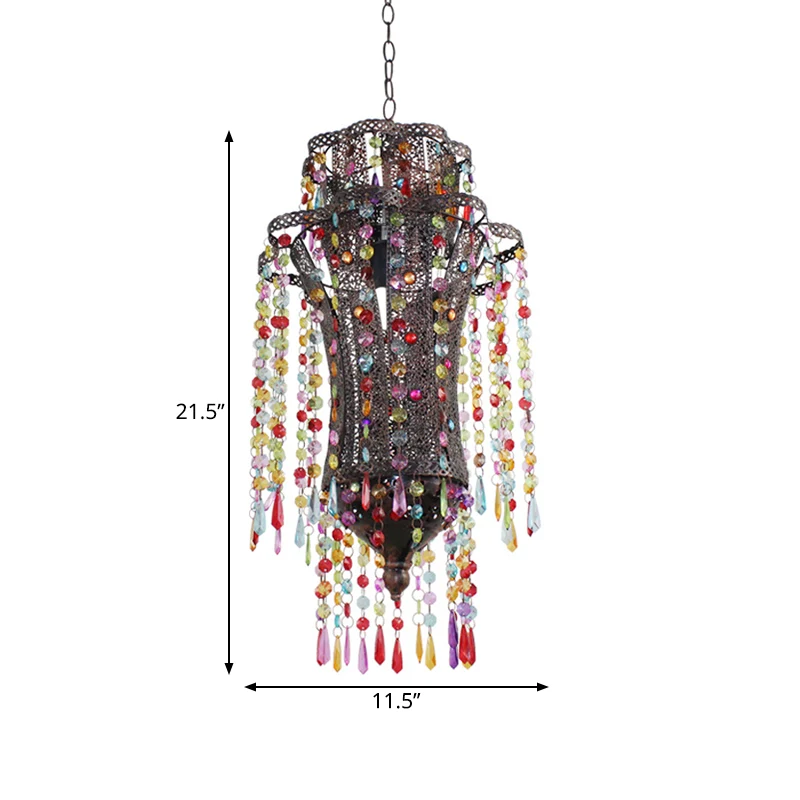 Art Deco Curvy Suspension hanglamp 1 lichtmetalen hanglamp brons voor woonkamer Clearhalo