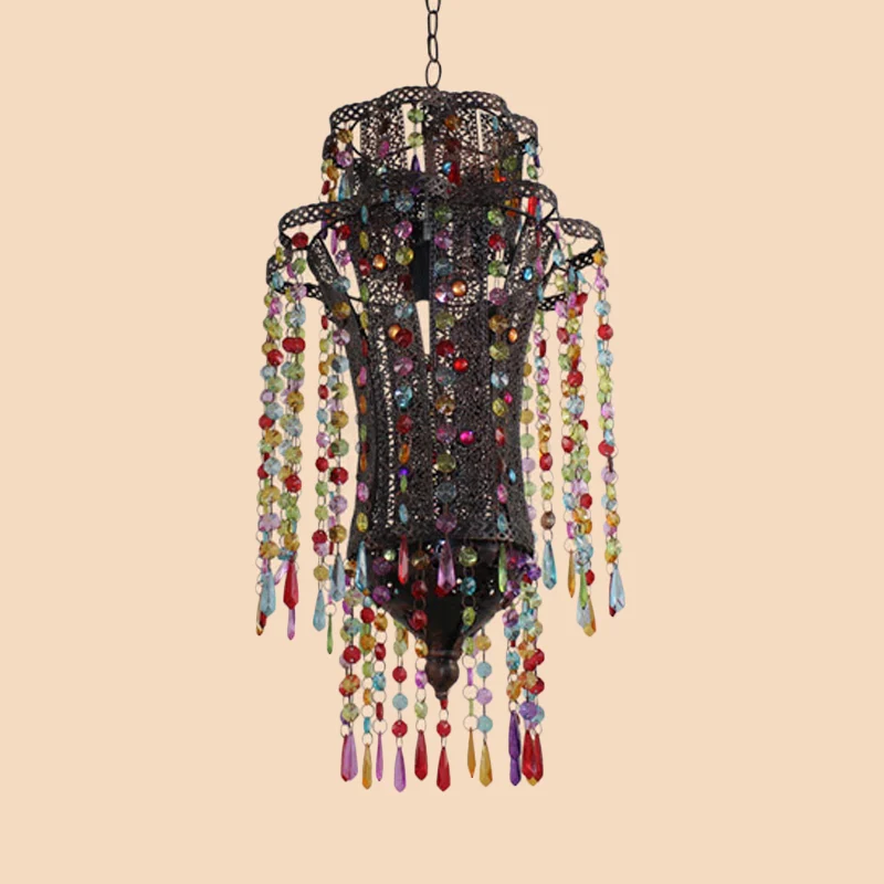 Art Deco Curvy Suspension hanglamp 1 lichtmetalen hanglamp brons voor woonkamer Clearhalo