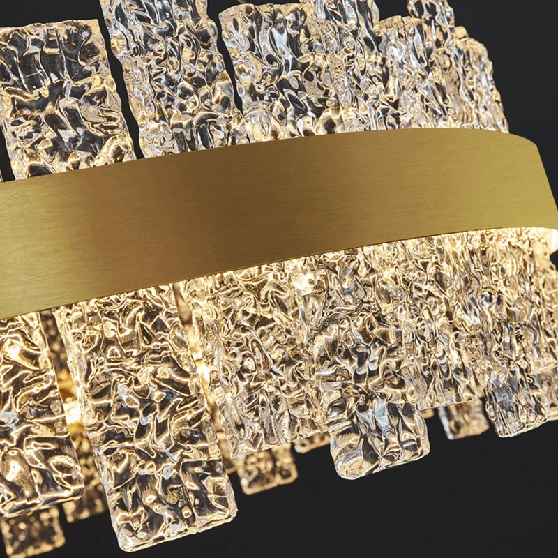 Art Deco Kroonluchter Goud Metaal Kristal Ronde LED Hanglamp Beste verlichting voor woonkamer Clearhalo