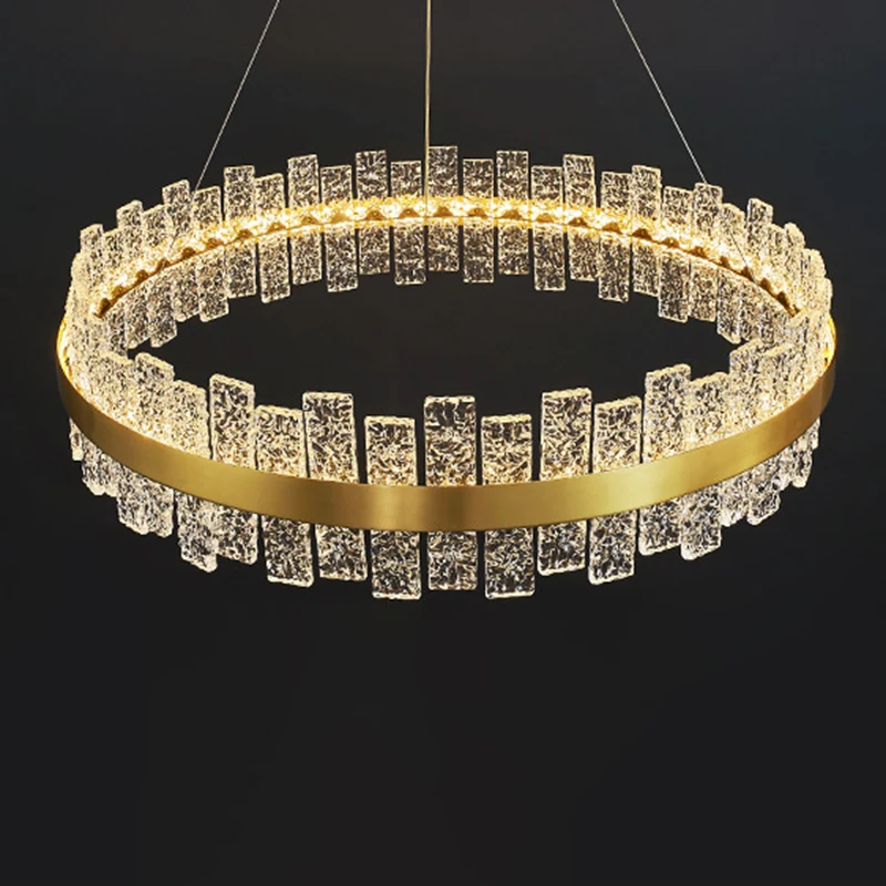Art Deco Kroonluchter Goud Metaal Kristal Ronde LED Hanglamp Beste verlichting voor woonkamer Clearhalo