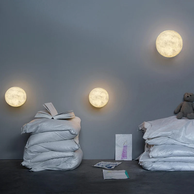 Art Deco LED-sconce-lamp, witte maan, inbouwwandlamp met harskap Clearhalo