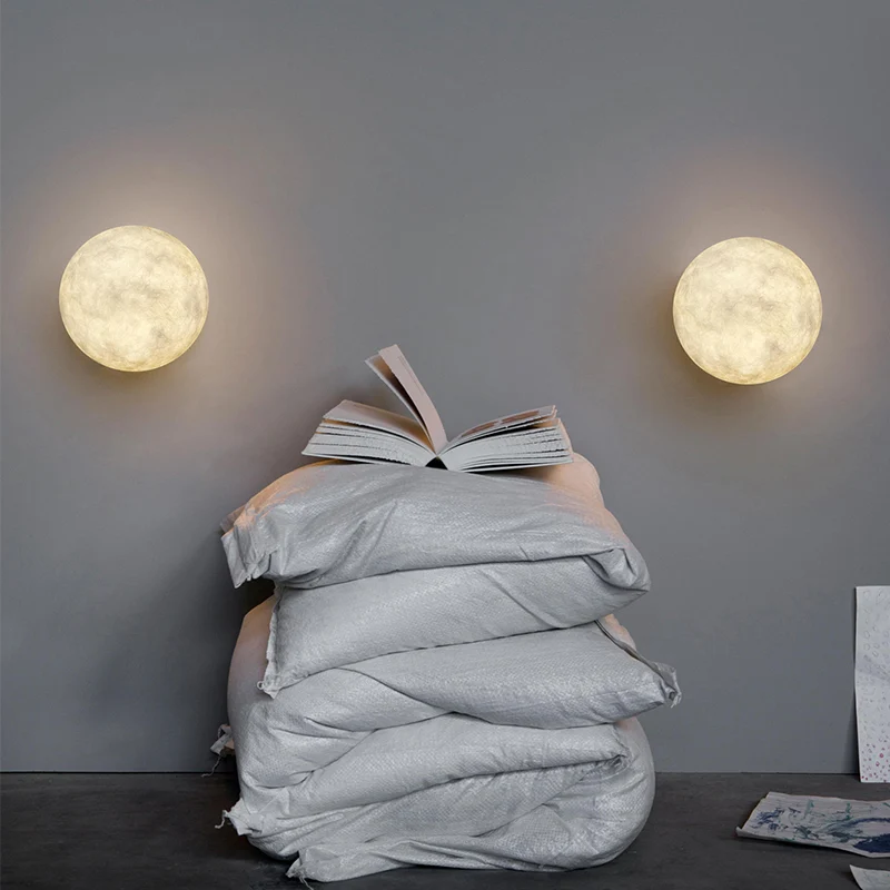Art Deco LED-sconce-lamp, witte maan, inbouwwandlamp met harskap Clearhalo