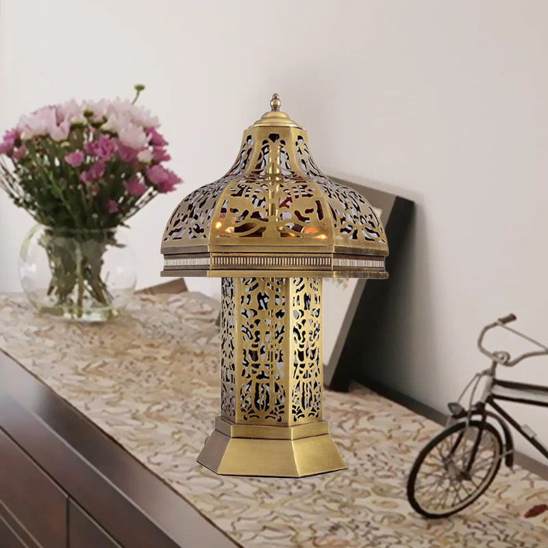 Art Deco Mushroom Task Light 3-lampen metalen nachttafellamp messing voor slaapkamer Clearhalo