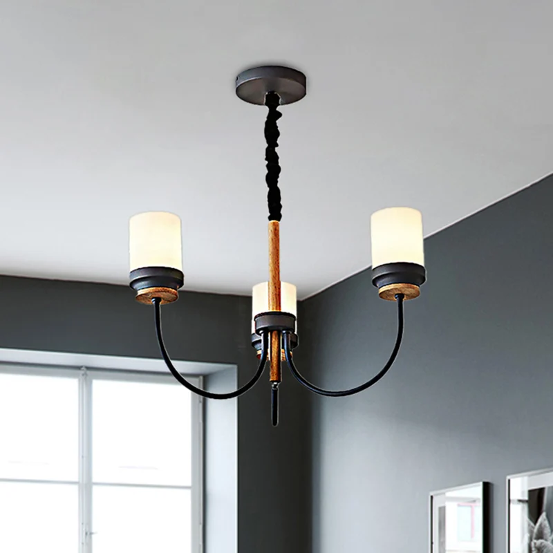 Art Deco taps toelopende kap hanglamp metaal 3 lichts hangende kroonluchter voor slaapkamer Clearhalo
