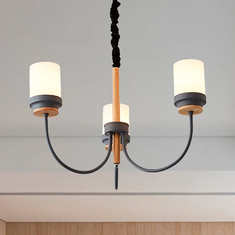 Art Deco taps toelopende kap hanglamp metaal 3 lichts hangende kroonluchter voor slaapkamer Clearhalo