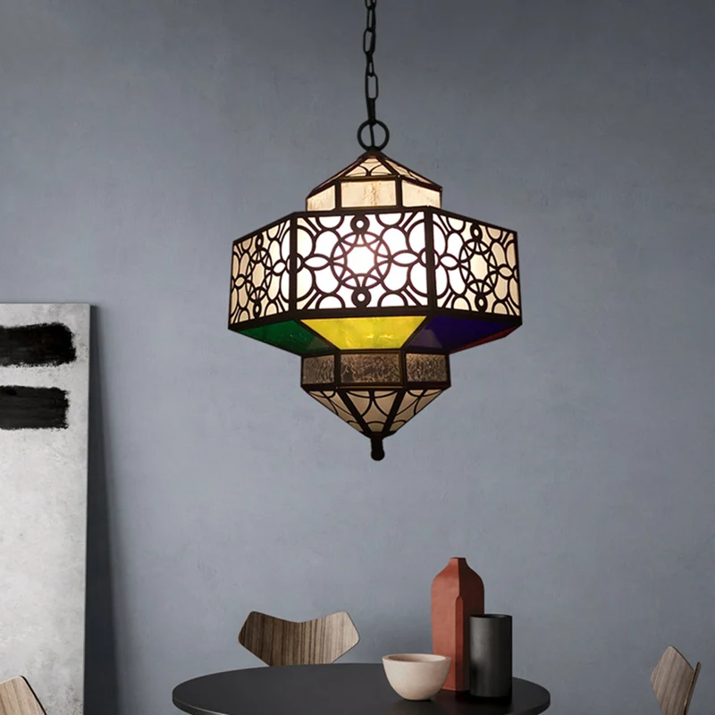 Art Deco uitgeholde hanglamp 3 lampen metalen kroonluchter hanglamp messing Clearhalo