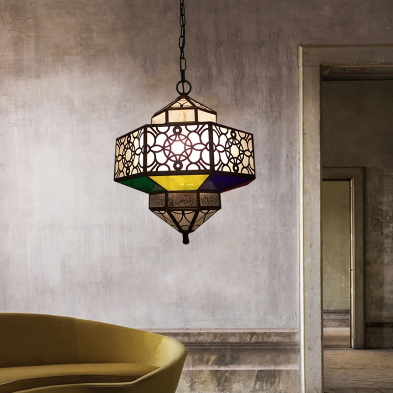 Art Deco uitgeholde hanglamp 3 lampen metalen kroonluchter hanglamp messing Clearhalo