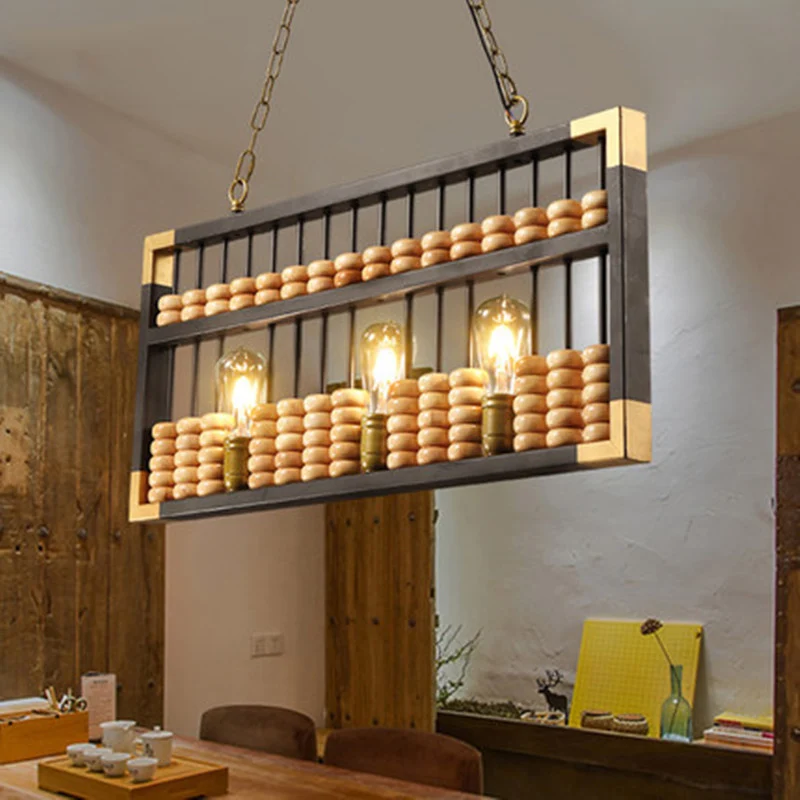 Art Decor Abacus Island hanglamp metalen 3-kops restaurant plafondlamp Clearhalo