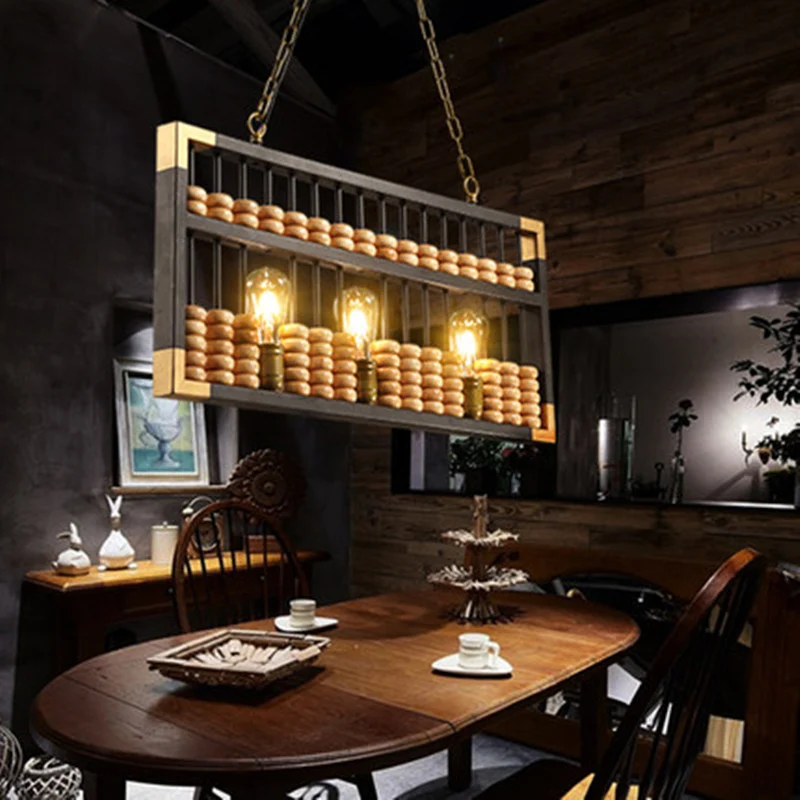 Art Decor Abacus Island hanglamp metalen 3-kops restaurant plafondlamp Clearhalo