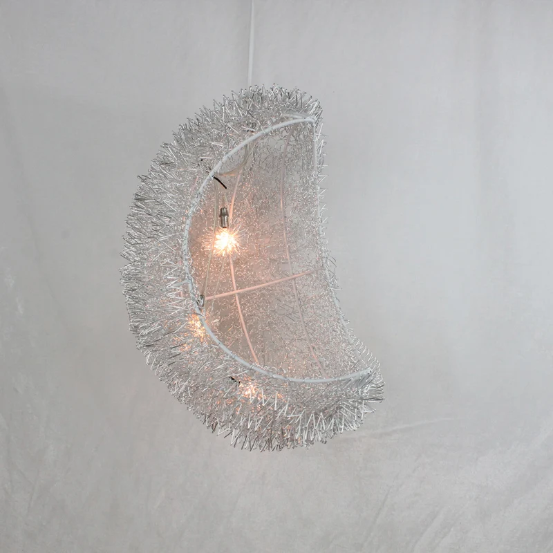 Art Decor Crescent hanglamp 3-lamps aluminium LED-plafondverlichting voor slaapkamer zilver Clearhalo