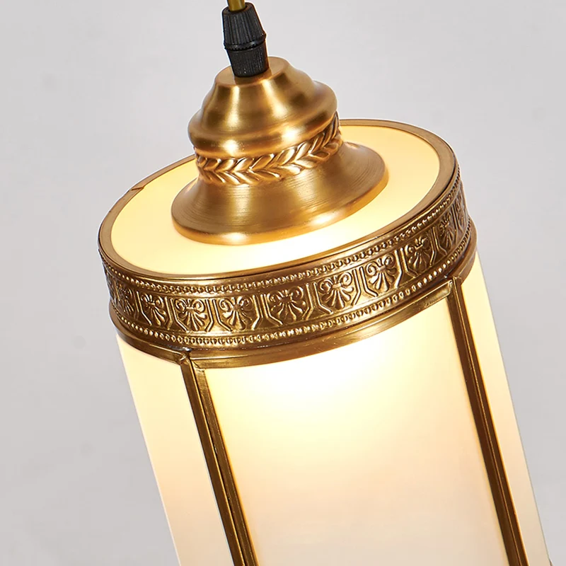 Artistieke cilindrische multi-plafondlamp Frost Glass Trap Suspension Lighting messing Clearhalo