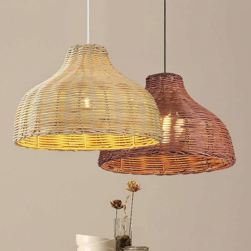 Aziatische stijl uivormige hanglamp bamboe 1-lichts woonkamer slingerlamp Clearhalo