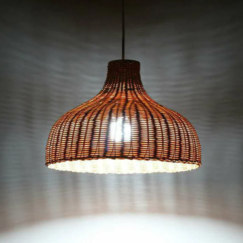 Aziatische stijl uivormige hanglamp bamboe 1-lichts woonkamer slingerlamp Clearhalo