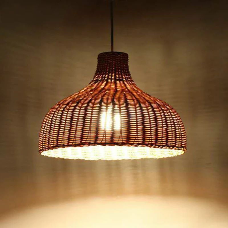 Aziatische stijl uivormige hanglamp bamboe 1-lichts woonkamer slingerlamp Clearhalo