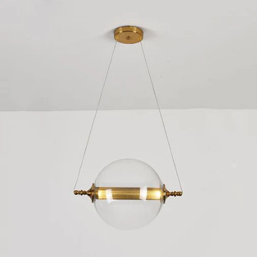 Bal hanglamp post-modernistisch amber/rook/bruin glas 1 licht slaapkamer led plafond opgehangen armatuur Clearhalo