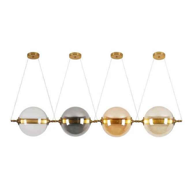 Bal hanglamp post-modernistisch amber/rook/bruin glas 1 licht slaapkamer led plafond opgehangen armatuur Clearhalo