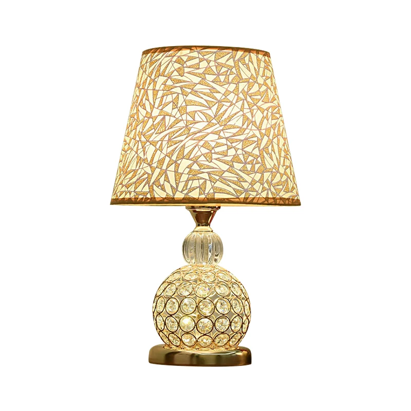 Bal Slaapkamer Tafellamp Modern Kristal Ingebed 1 Lamp Goud/Zilver/Rood Nachtkastje Lamp met Geometrische/Pioenroos/Hartmo...