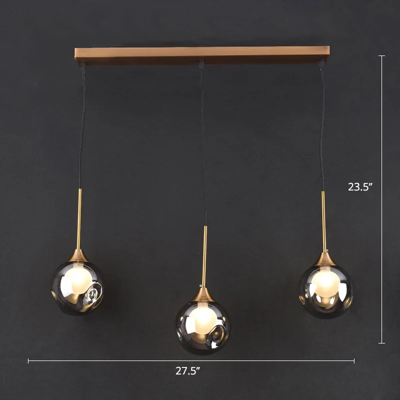 Ball Down Lighting Hanglamp Minimalisme Glas 3-koppige eetkamer Meerdere hanglampen Clearhalo