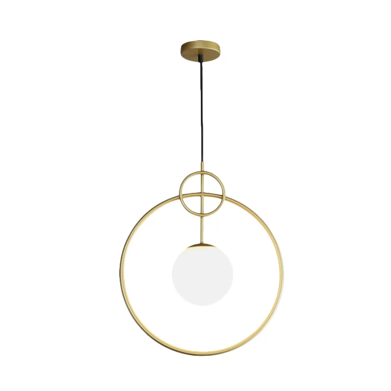 Ball hanglamp postmodern melkglas 1-lichts eetkamer plafondlamp met cirkels goud Clearhalo