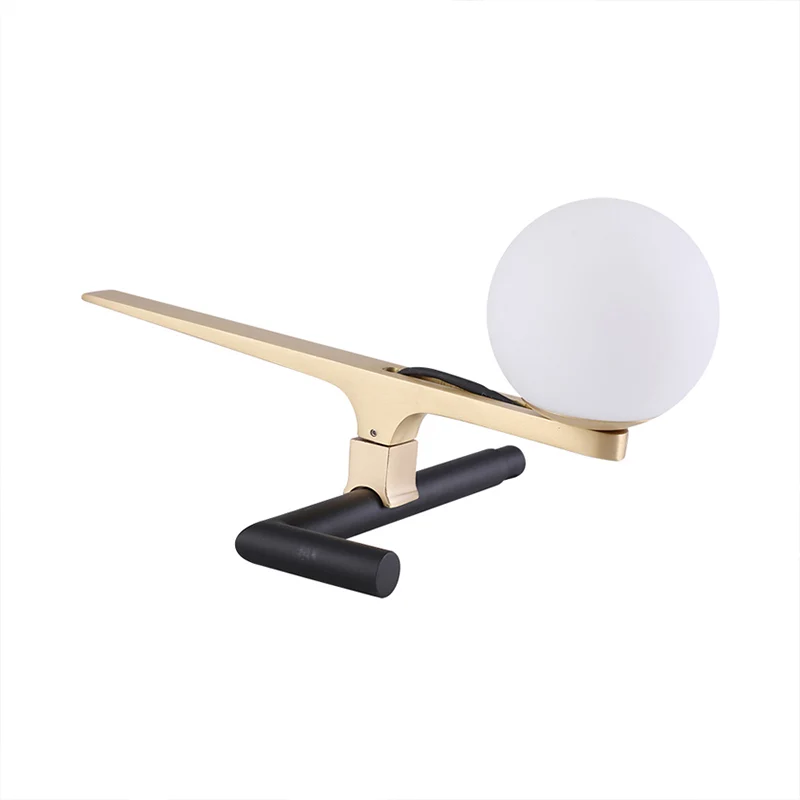 Ball Opaal Glazen Wandverlichting Modernisme Stijlvolle 1-lichts gouden wandlamp voor slaapkamer Clearhalo