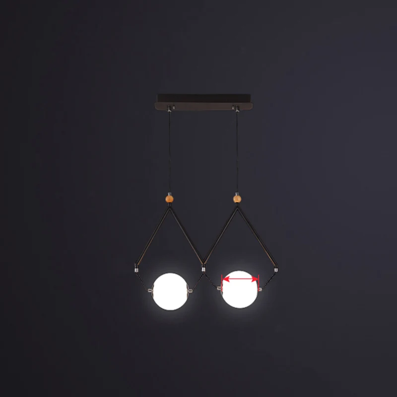 Ball Restaurant Hanglamp Ivoorglas Minimalistisch Creatief Eilandverlichtingsarmatuur Clearhalo