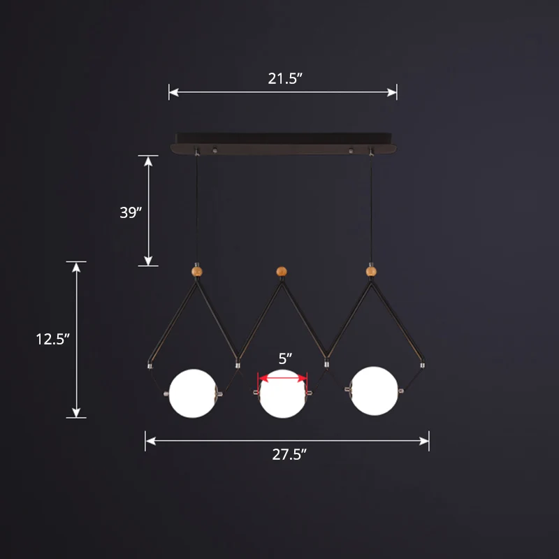 Ball Restaurant Hanglamp Ivoorglas Minimalistisch Creatief Eilandverlichtingsarmatuur Clearhalo
